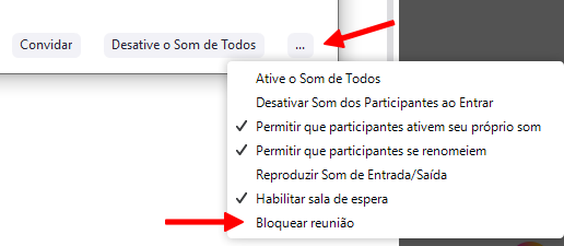 bloquear reunião no zoom